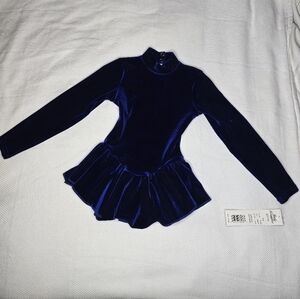 Body Wrappers Royal Blue Velvet Ice Skating Dress